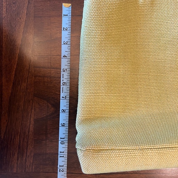 Fossil Bamboo Wooden Handle Woven Satchel Crossbody Lime Green Purse - Picture 10 of 11